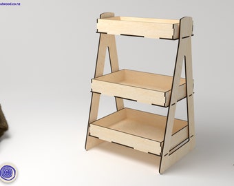 Présentoir à Gâteaux 3 Niveaux En Bois Petyoung - Rustique, Plateaux Amovibles - Pour Mariage, Anniversaire, Buffet - 7