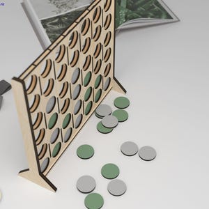 Laser Cut Connect Four Game: DIY Board Game SVG DXF (Digital Download) image 3