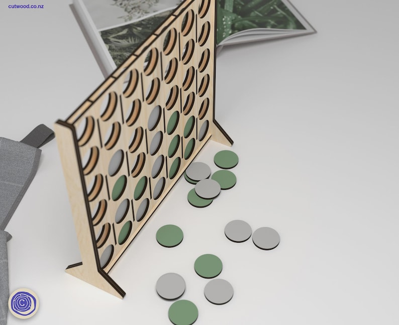Laser Cut Connect Four Game: DIY Board Game SVG DXF (Digital Download) image 3