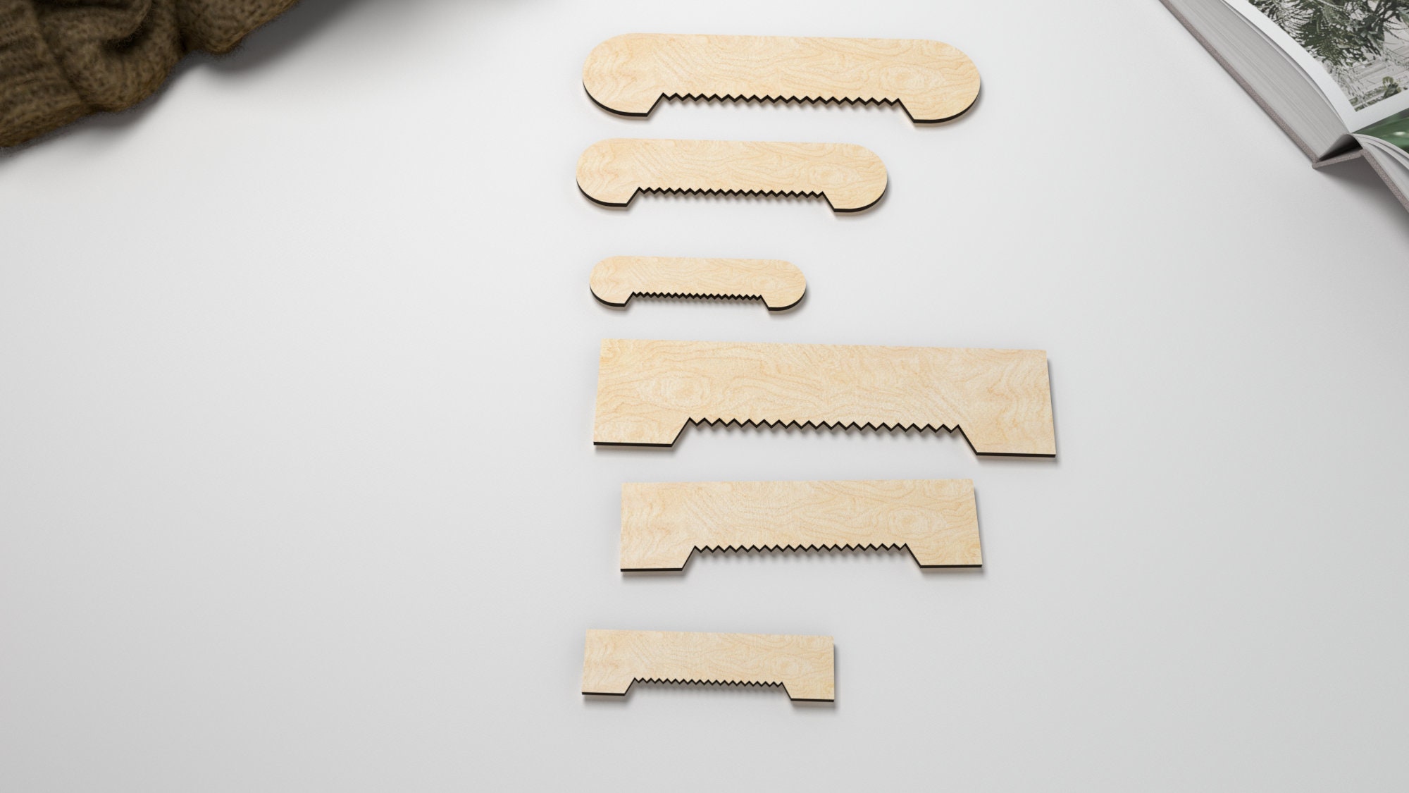 Saw Tooth Hook - Digital File - Glowforge SVG for laser cutting