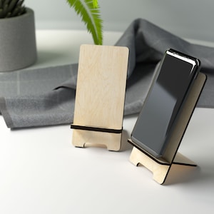 Plik cyfrowy stojaka na telefon - Ai SVG EPS - Model cięty laserowo - Glowforge SVG