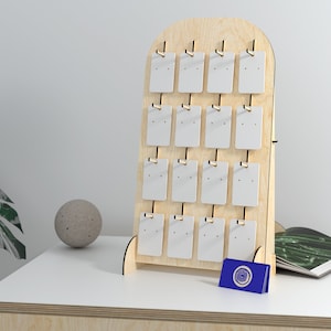 Earring Display Stand Digital File - Opknoping haak - Afgerond vierkant ontwerp - Ai SVG EPS - Laser Cut Pattern Model - Ambachtelijke stand, Marktkraam
