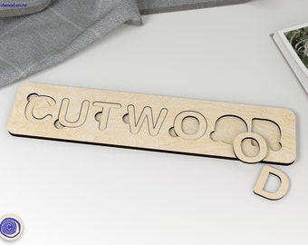 Custom Name Alphabet Puzzle: Laser Cut Files (SVG, DXF, DWG, Ai)