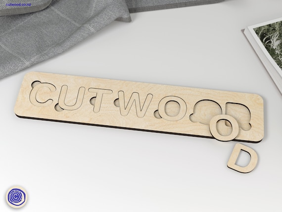 Custom Name Alphabet Puzzle: Laser Cut Files (SVG, DXF, DWG, Ai)