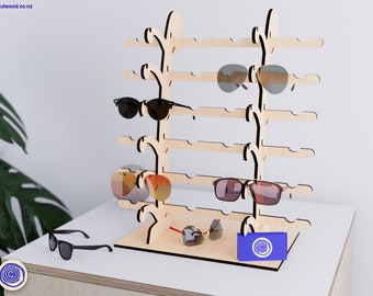 Sunglasses Retail Stand Display - Laser CNC Cut Pattern Model - Craft booth, Market Stall