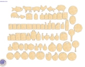 Cutting Board Silhouettes: Laser Cut Pattern Bundle (Ai SVG PDF)