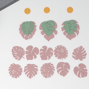 Monstera Earring Blanks - Tropical Leaves Template - SVF, DXF, aI files for Glowforge