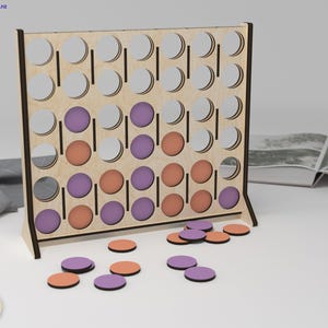 Laser Cut Connect Four Game: DIY Board Game SVG DXF (Digital Download) image 5