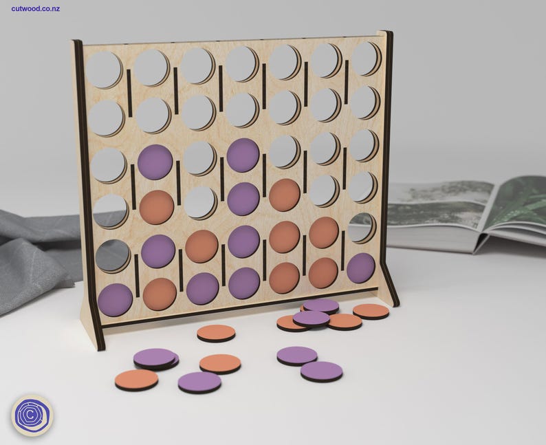 Laser Cut Connect Four Game: DIY Board Game SVG DXF (Digital Download) image 5