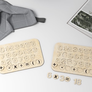 Children&#39;s Educational Math Toy - Montessori Learning - Laser cut files svg, dxf, ai, eps, pdf