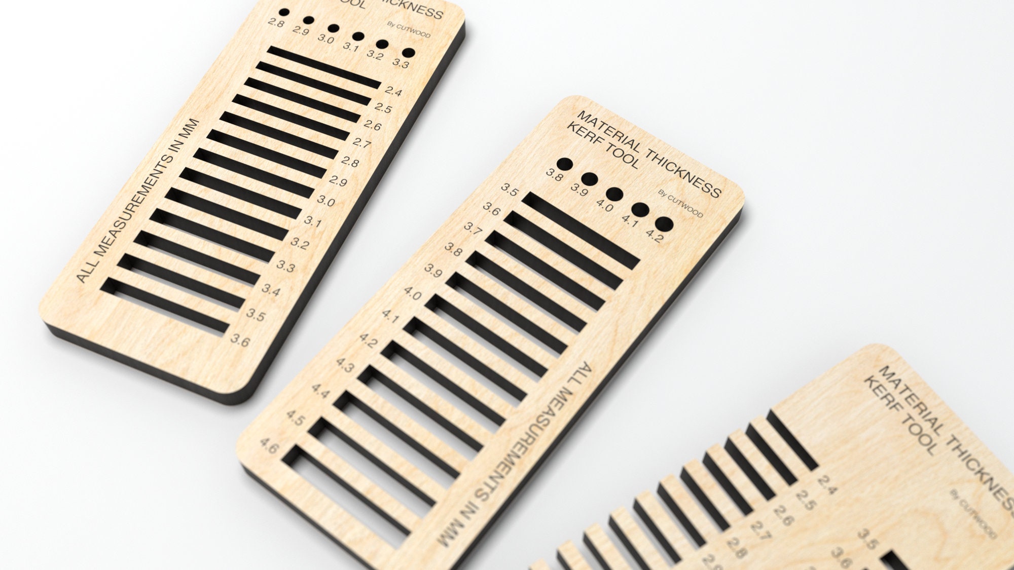 Material Thickness Test Kerf Tool for Laser Metric Designs Etsy