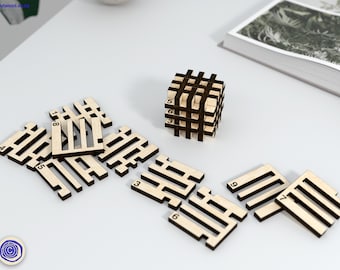 Laser Cut Puzzle Cube Toy: Digital File for Glowforge (Ai SVG PDF)