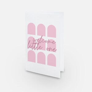 Welcome little one baby greeting card, blank greeting card, birthday card, celebration card, minimal greeting card