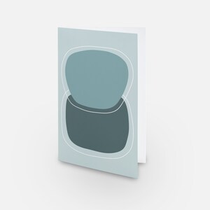 Abstract blue greeting card, blank greeting card, birthday card, celebration card, minimal greeting card