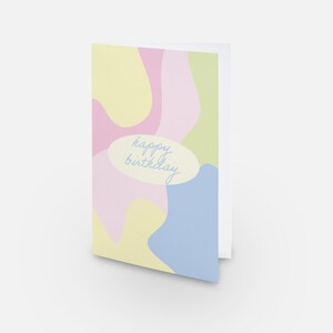 Retro happy birthday greeting card, blank greeting card, birthday card, celebration card, minimal greeting card