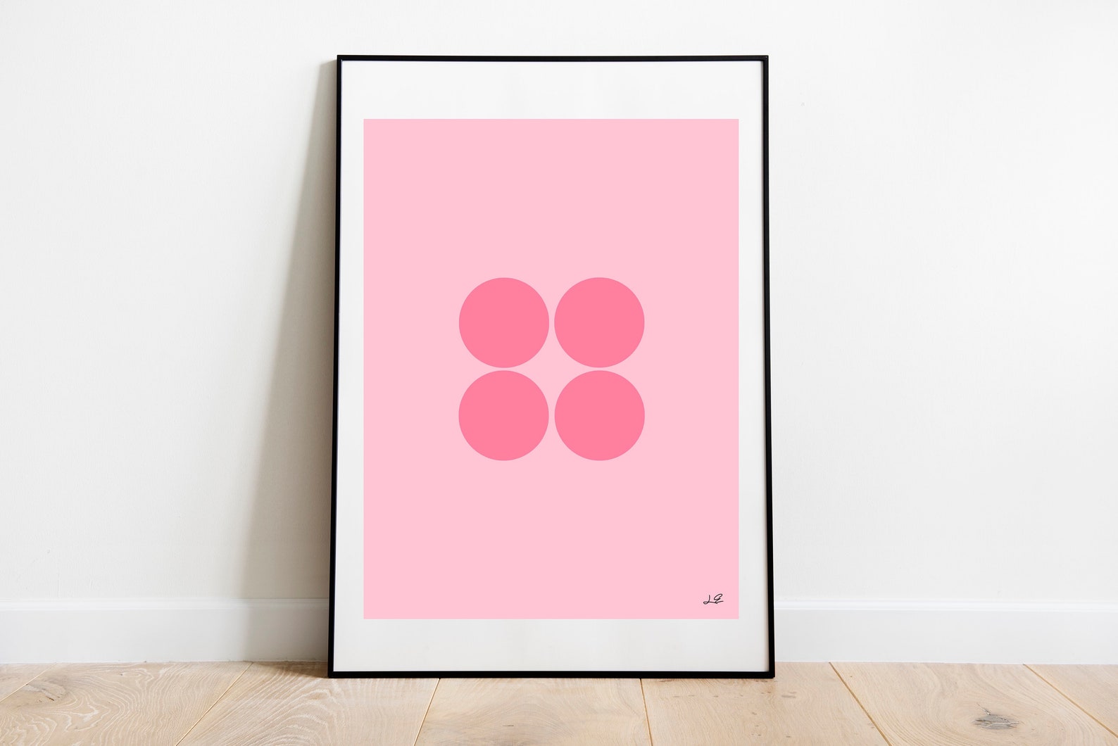 Pink Circles Abstract Graphic Print Wall Art Circle Graphic Etsy