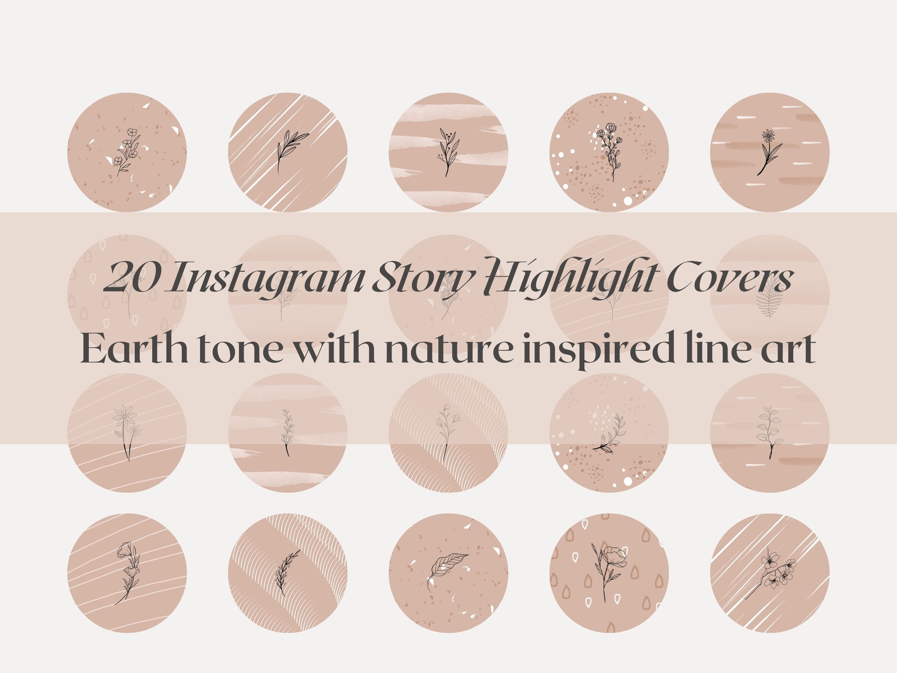 Instagram Story Highlight Covers, Earth Tone With Nature Inspired Line ...
