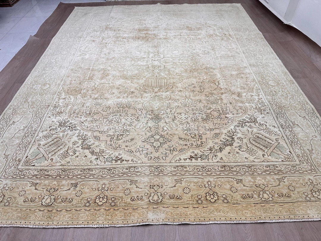 Cream Large Area Rug / 10x12 Feet Oversized Area Rug / Livingroom Big ...