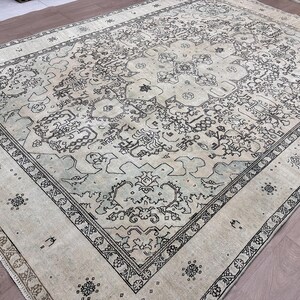 9.5x12.6 ft Handmade Oversize Area Rug for Living Room - Kitchen Wool Area Rug - Cream Extra Large Area Rug - 10&#39;x13&#39; ft Turkish Area Rug
