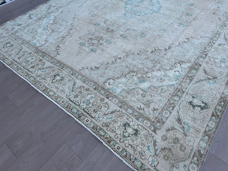 Oversized Vintage Area Rug 9.5 X 12 Feet Oushak Extra Large Area Rug ...