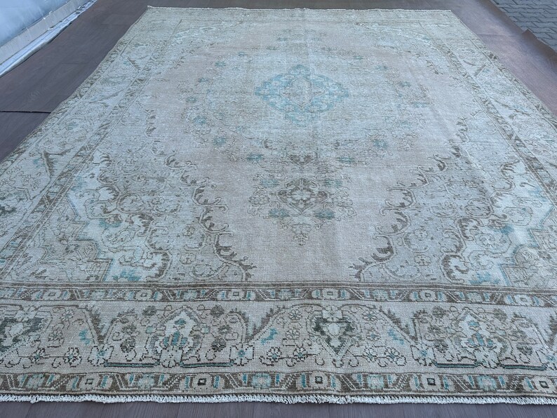 Oversized Vintage Area Rug 9.5 X 12 Feet Oushak Extra Large Area Rug ...