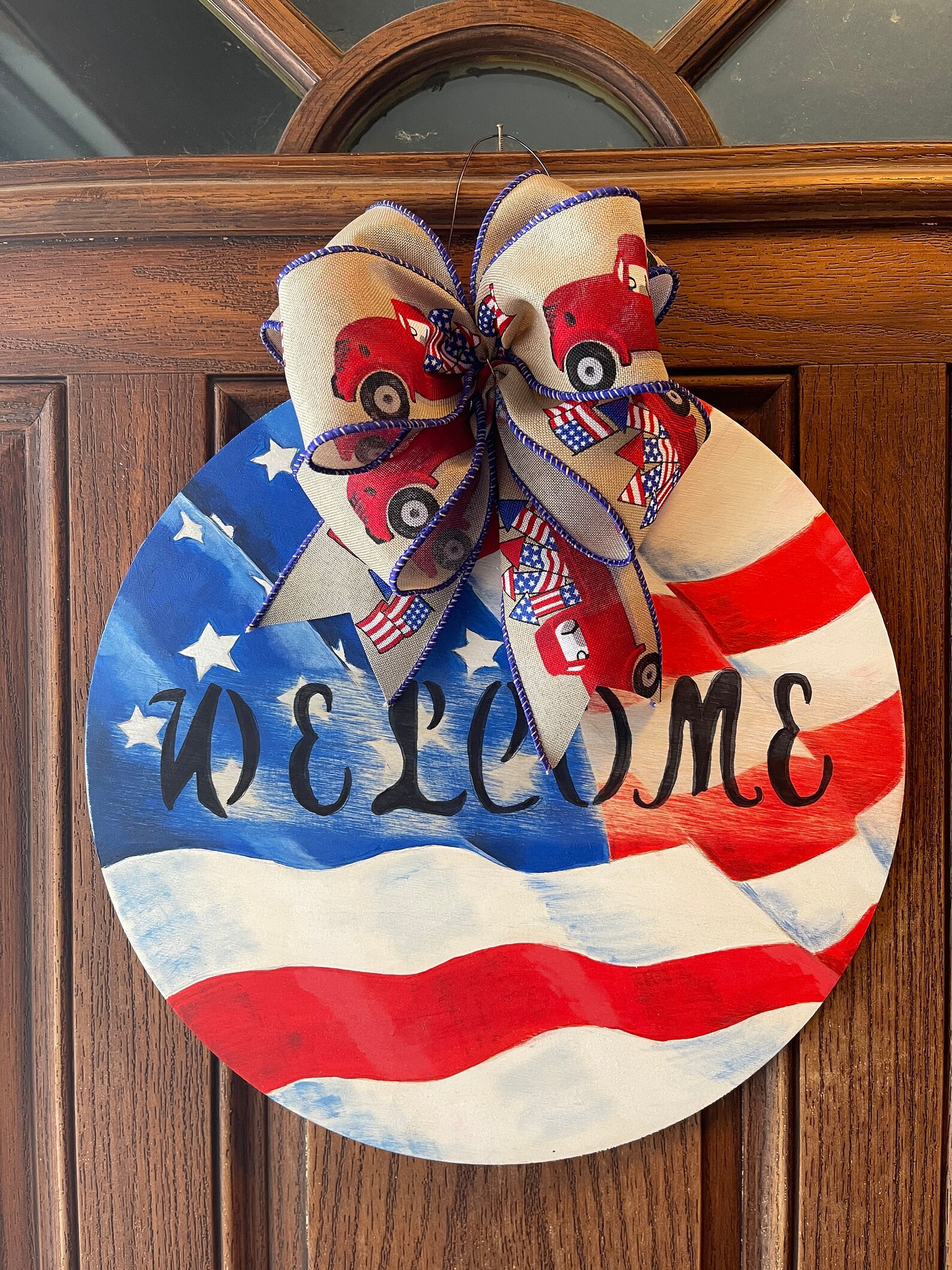 Distressed American Flag Door Hanger/ Door Hanger/ Etsy