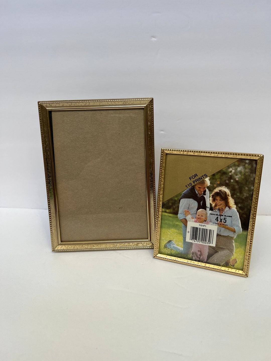 Two Vintage Gold Metal Picture Frames Etsy
