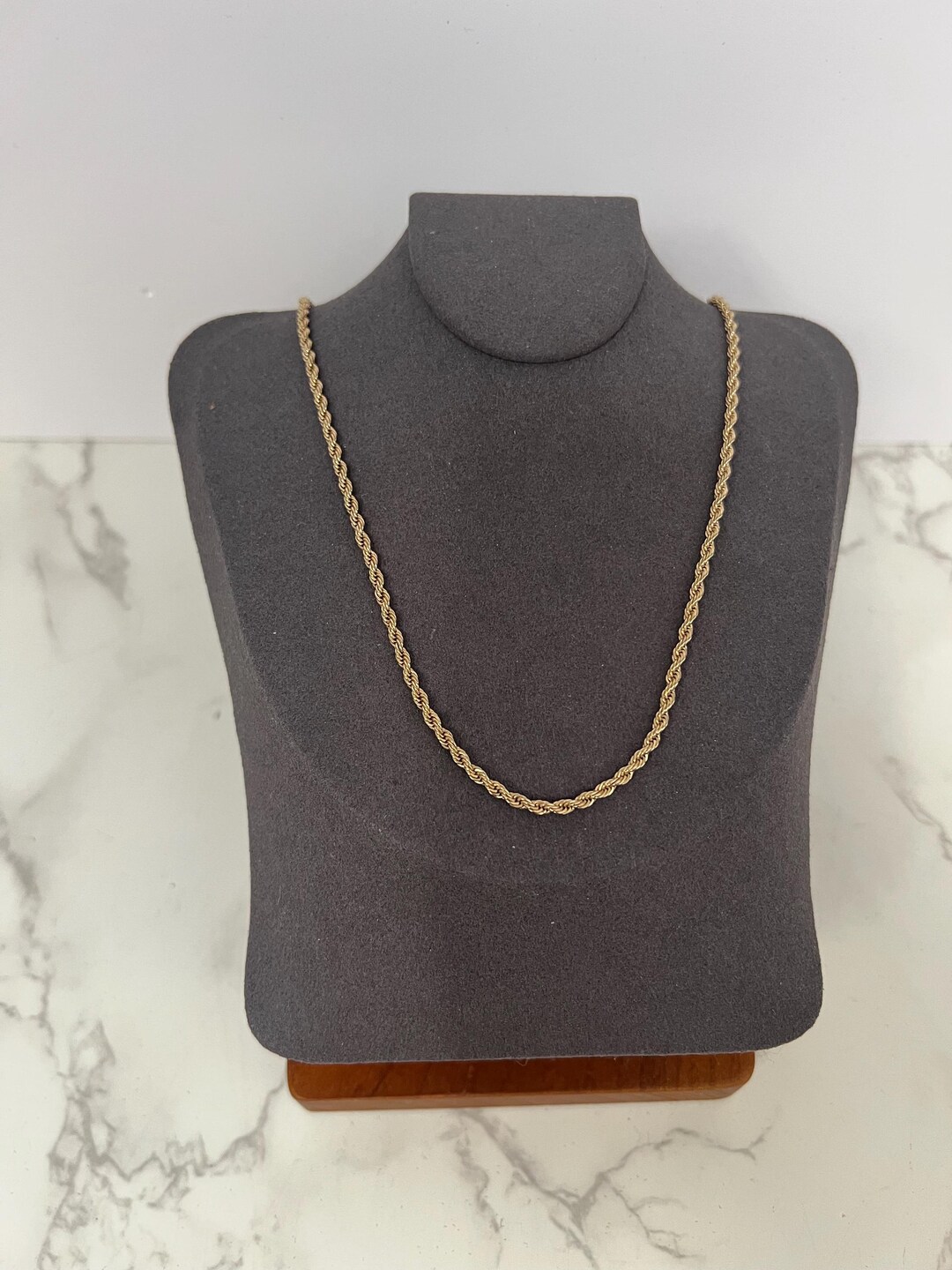 Vintage Gold Tone Rope Chain Necklace 30” - Etsy