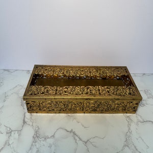 Vintage Floral Ormalu Tissue Box Cover