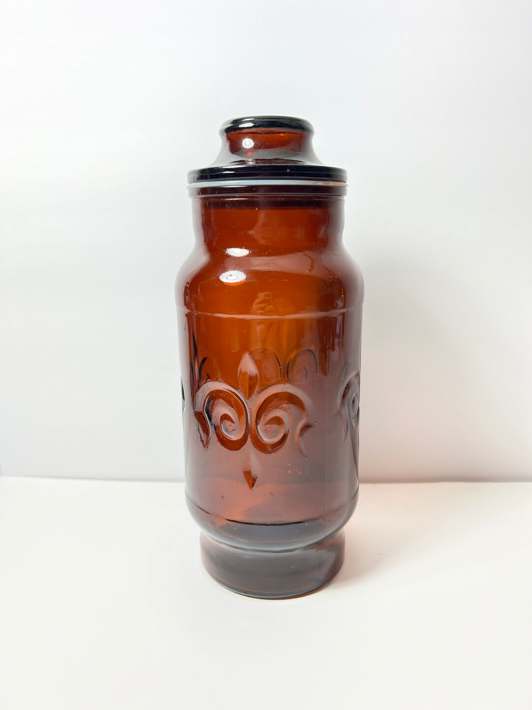 Vintage Boden Amber Glass Jar Etsy