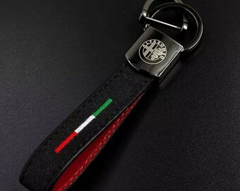 ALFA ROMEO leer en stalen Giulia 159 Giulietta Stelvio sleutelhanger sleutelhanger