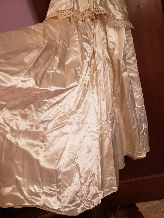 1940s Slipper Satin Wedding Dress - image 5