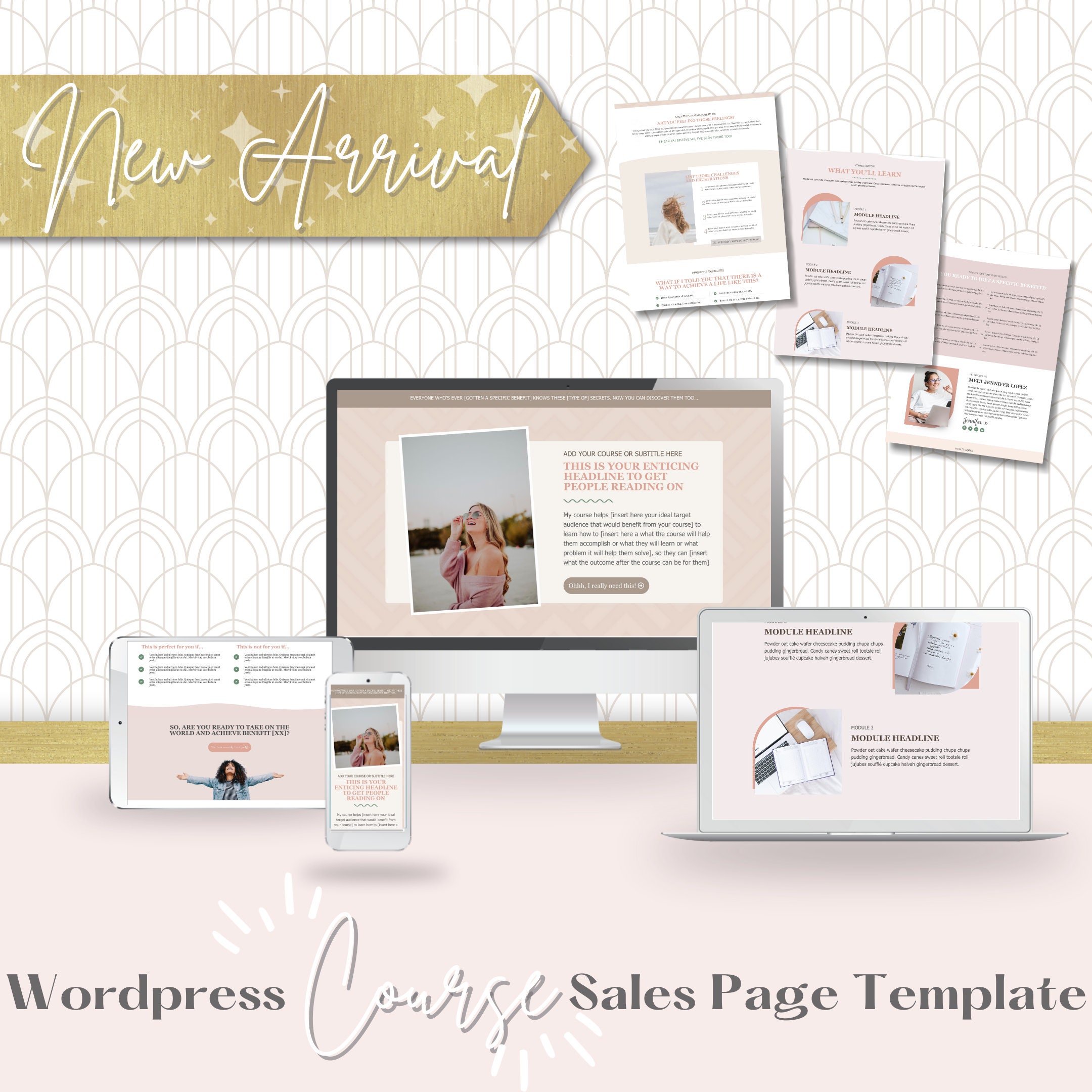 Course Sales Page Template: Chloe, Elementor Wordpress Design - Etsy