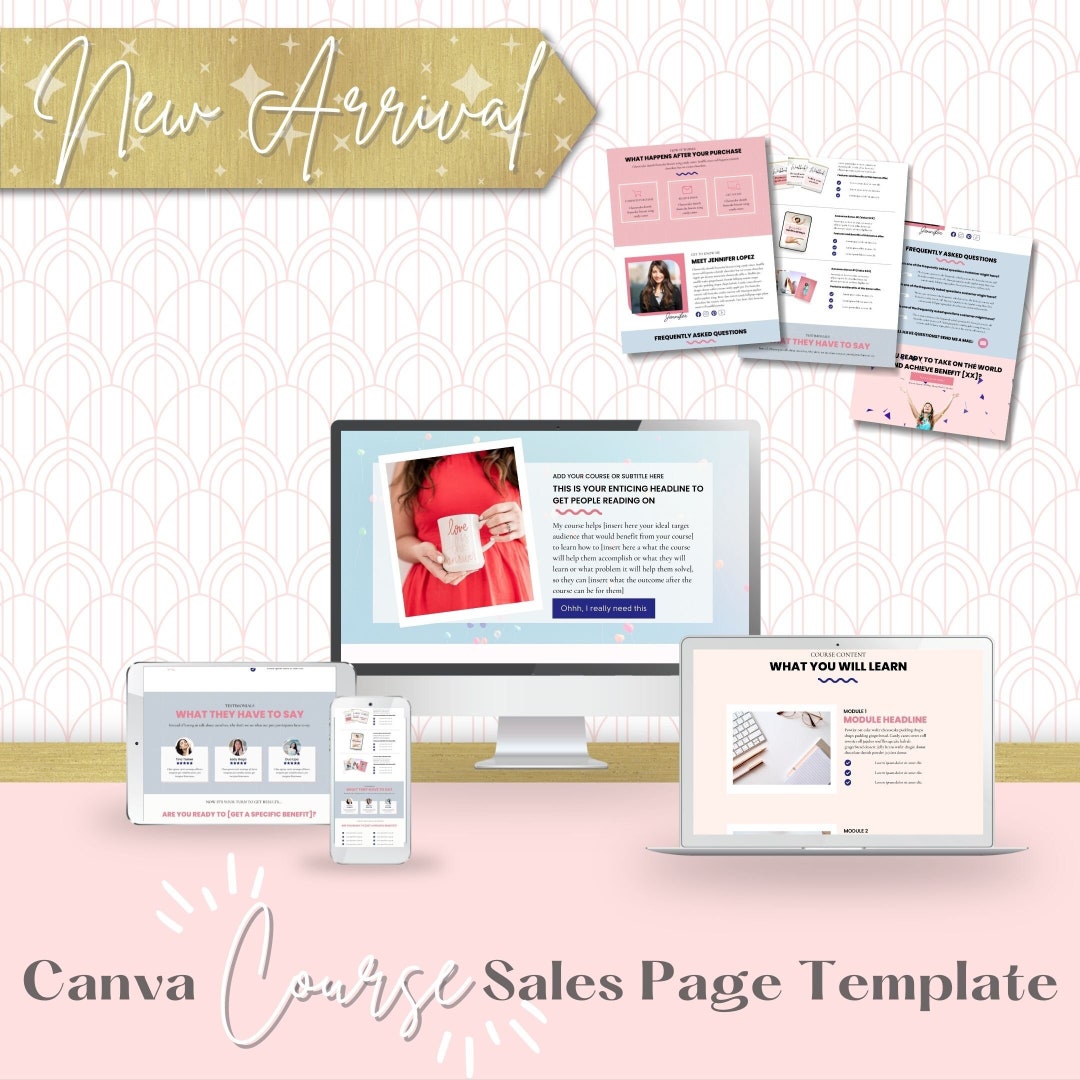 Canva Course Sales Page Template | Online Course Landing Page | Course ...