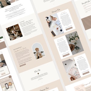 May include: A website homepage for a business coach. The website features a light brown background with white text and images. The website includes a call to action to "Get Started" and a section titled "Real Talk".