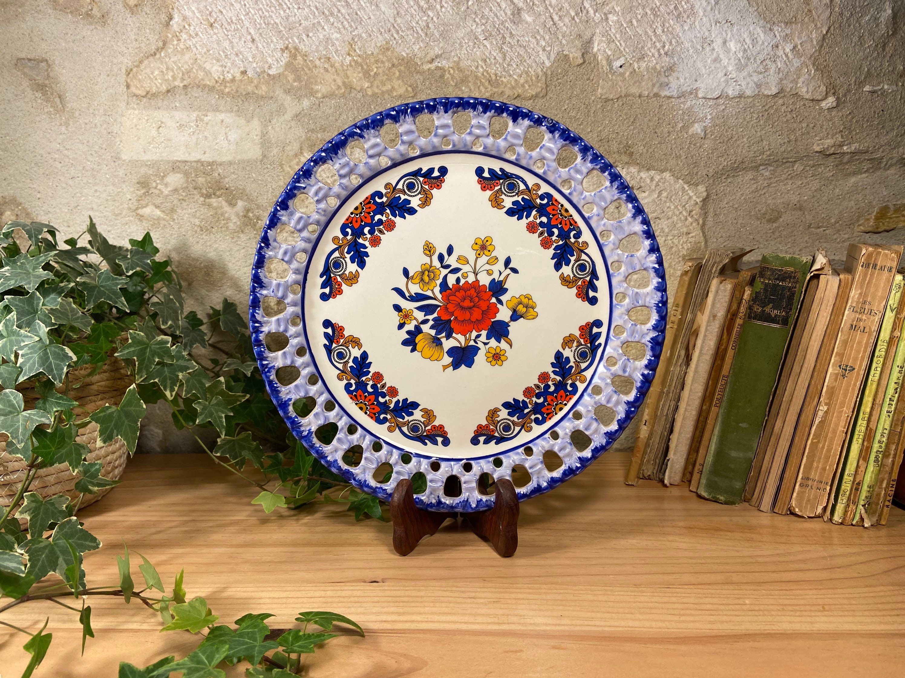 Assiette Murale Fleurie Terrason G.brachet