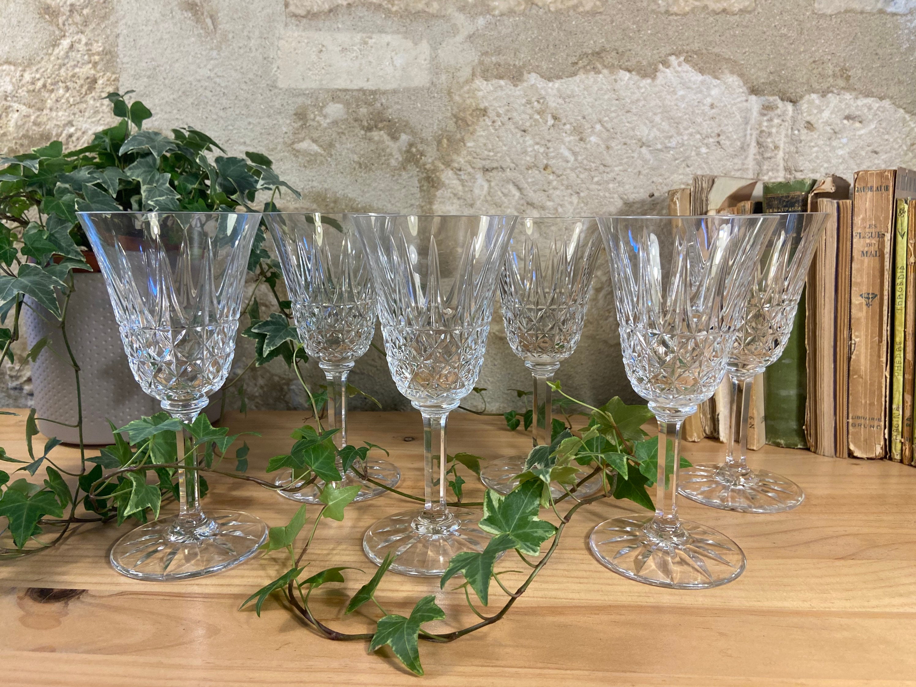 Verres à Vin Vintage Français Crystal d'arques J.g Durant