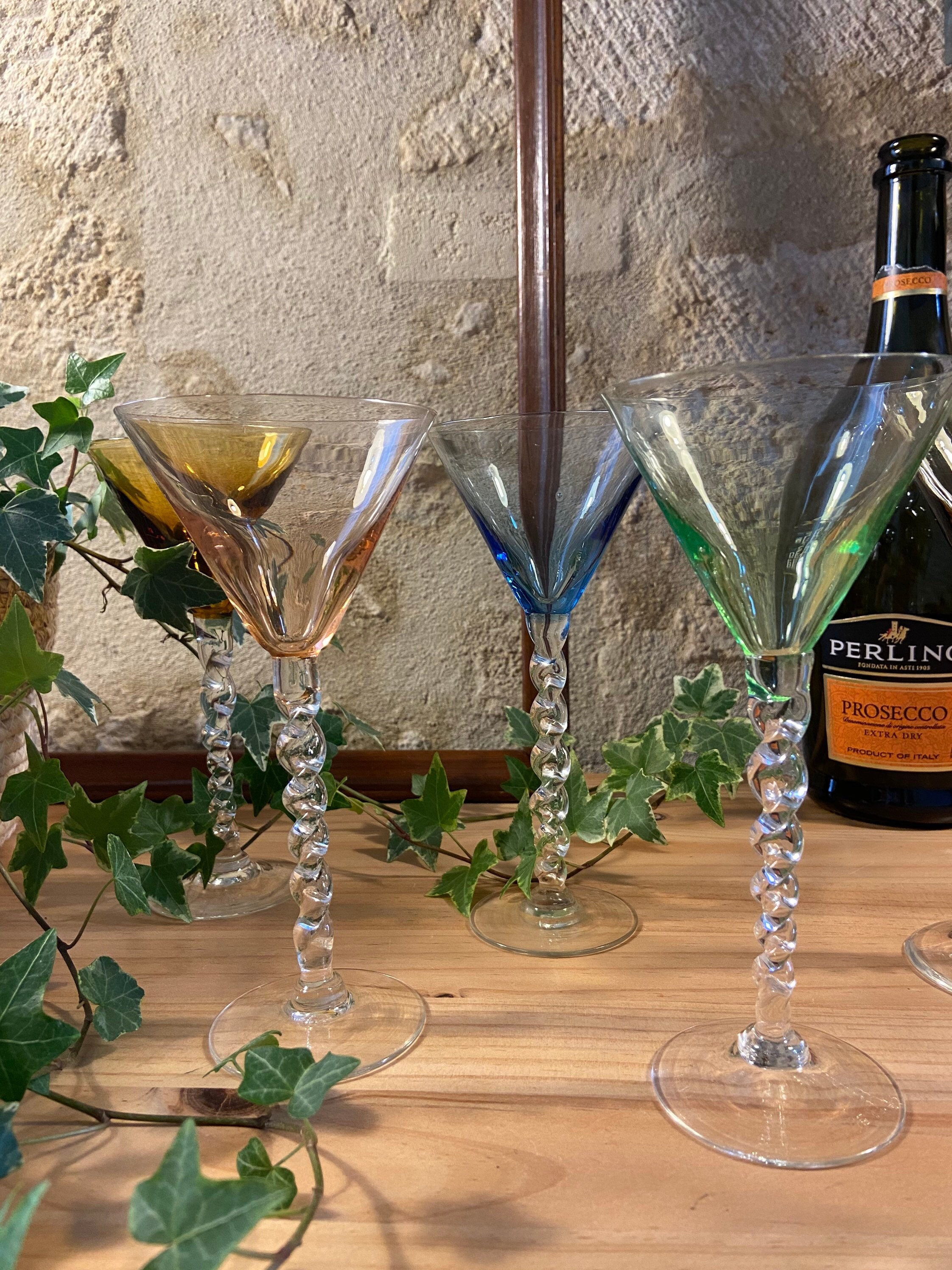 Lot de 6 Verres à Liqueur sur Pied, Couleurs Cristal St Louis