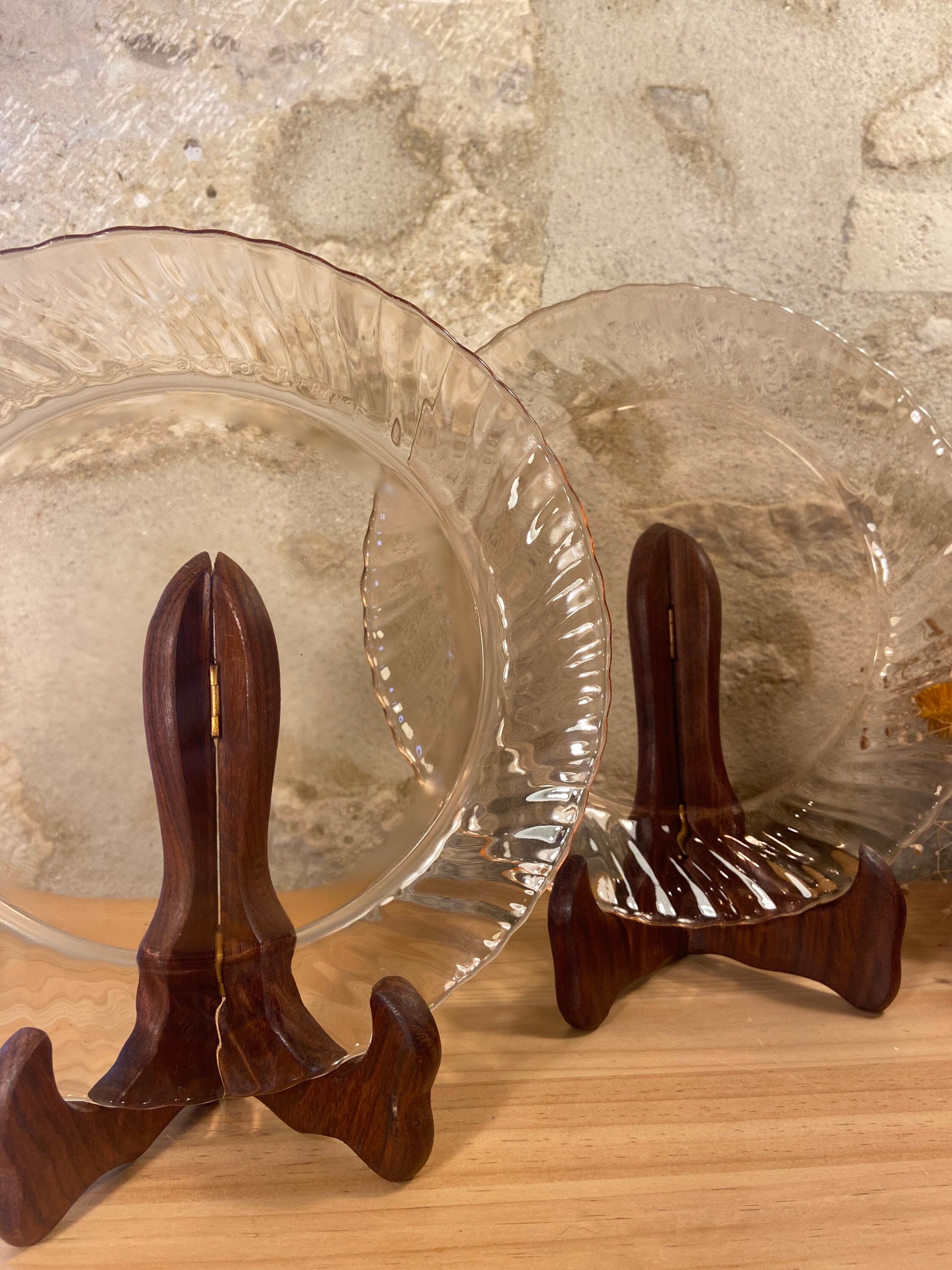 Assiettes à Dessert Rose Rosaline, Arcoroc Luminarc Vintage, Années 70