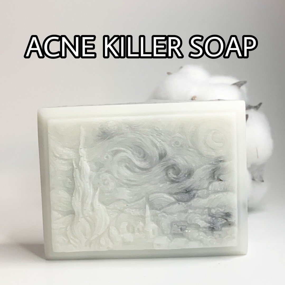 Acne Natural Cleansing Soap for Acneprone Skin on Face Back Etsy UK