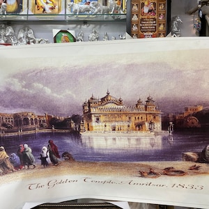 Golden Temple Amritsar, 1833 - Machine Canvas on Cloth Poster