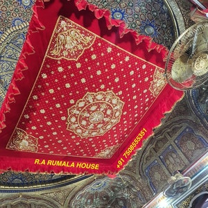 Sri Harmandir Sahib-Rumala Sahib-Chandoya Sahib Heavy Hand Embroidery With Heavy Hand Made Border -Whats App +91 7508555351.
