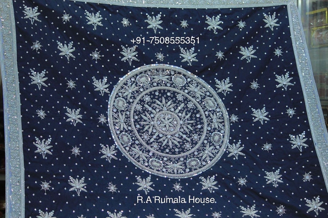 Embroidered Rumaal Silver Hand Embroidered Double Rumala Sahib Set - Etsy