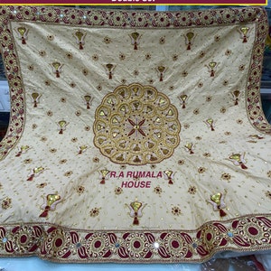 Hand Embroidered Double Rumala Sahib Set: Fancy Gotta Patti