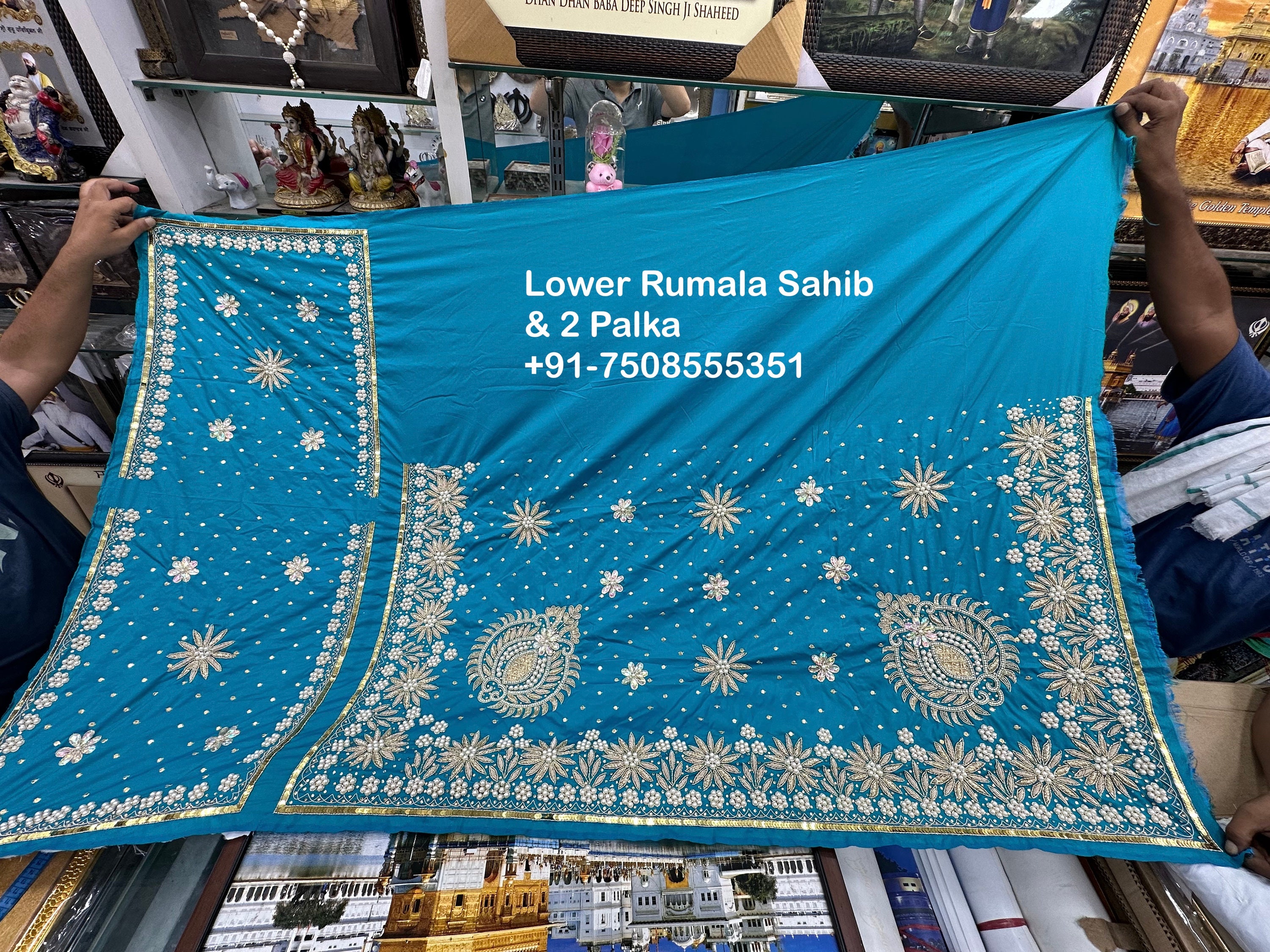 Embroidered Rumaal Exclusive Rumala Sahib-heavy Hand Embroidery With White Pearl Work ...