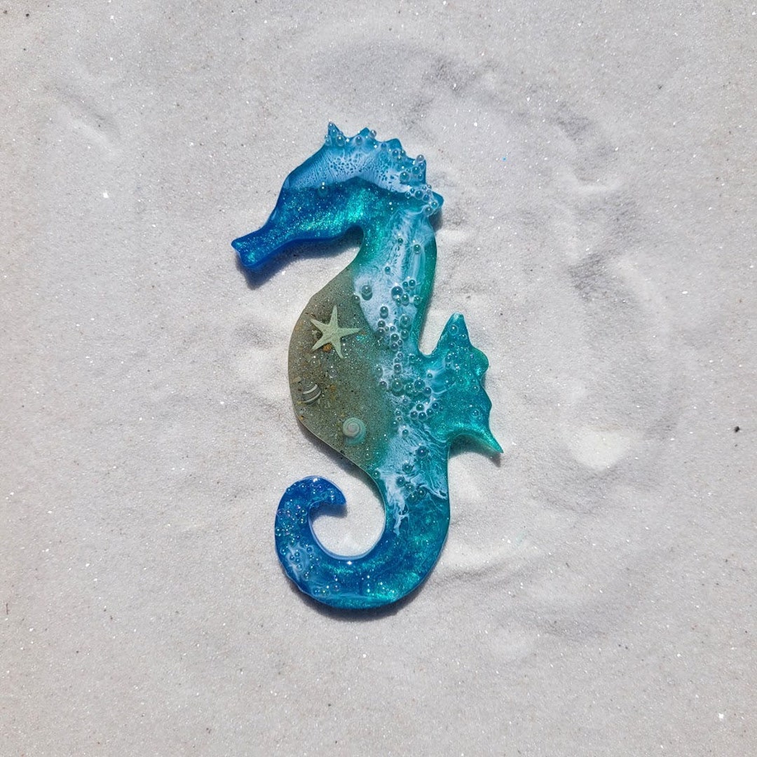 Seahorse Wall Art/ Resin Beach Art/ Ocean Wall Art/ Seahorse Wall Décor