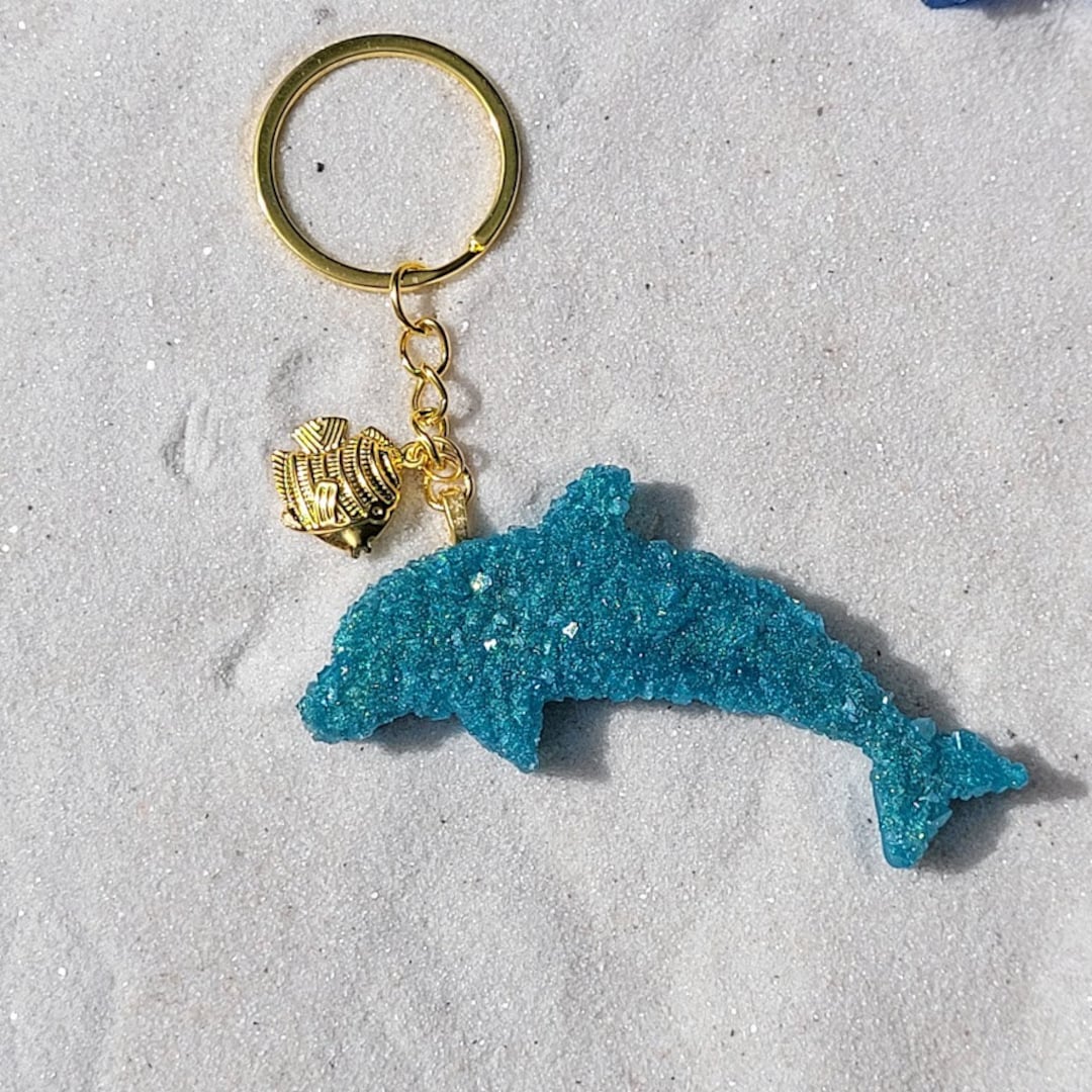 Dolphin Keychain/ Crystal Keychain/ Druzy Keychains/ Fantasy Keyrings
