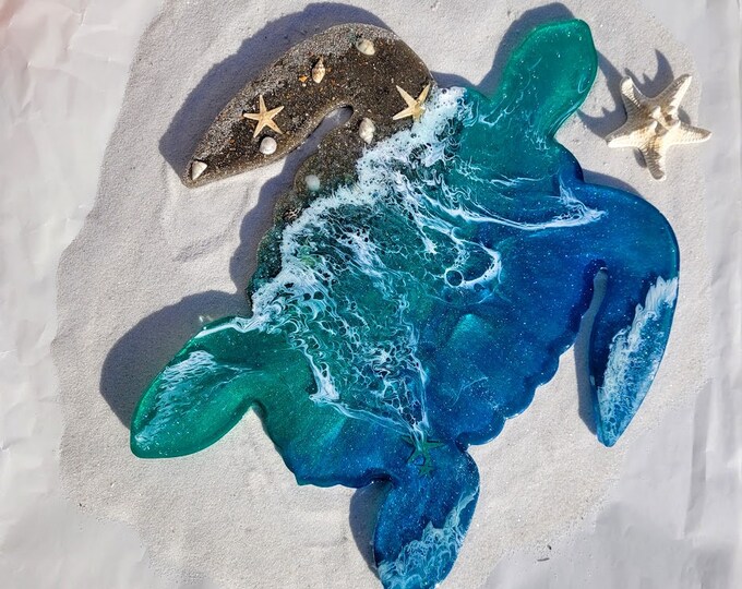Large Sea Turtle Wall Art/ Turtle Wall Hanging/ Ocean Wall Art/ Sea