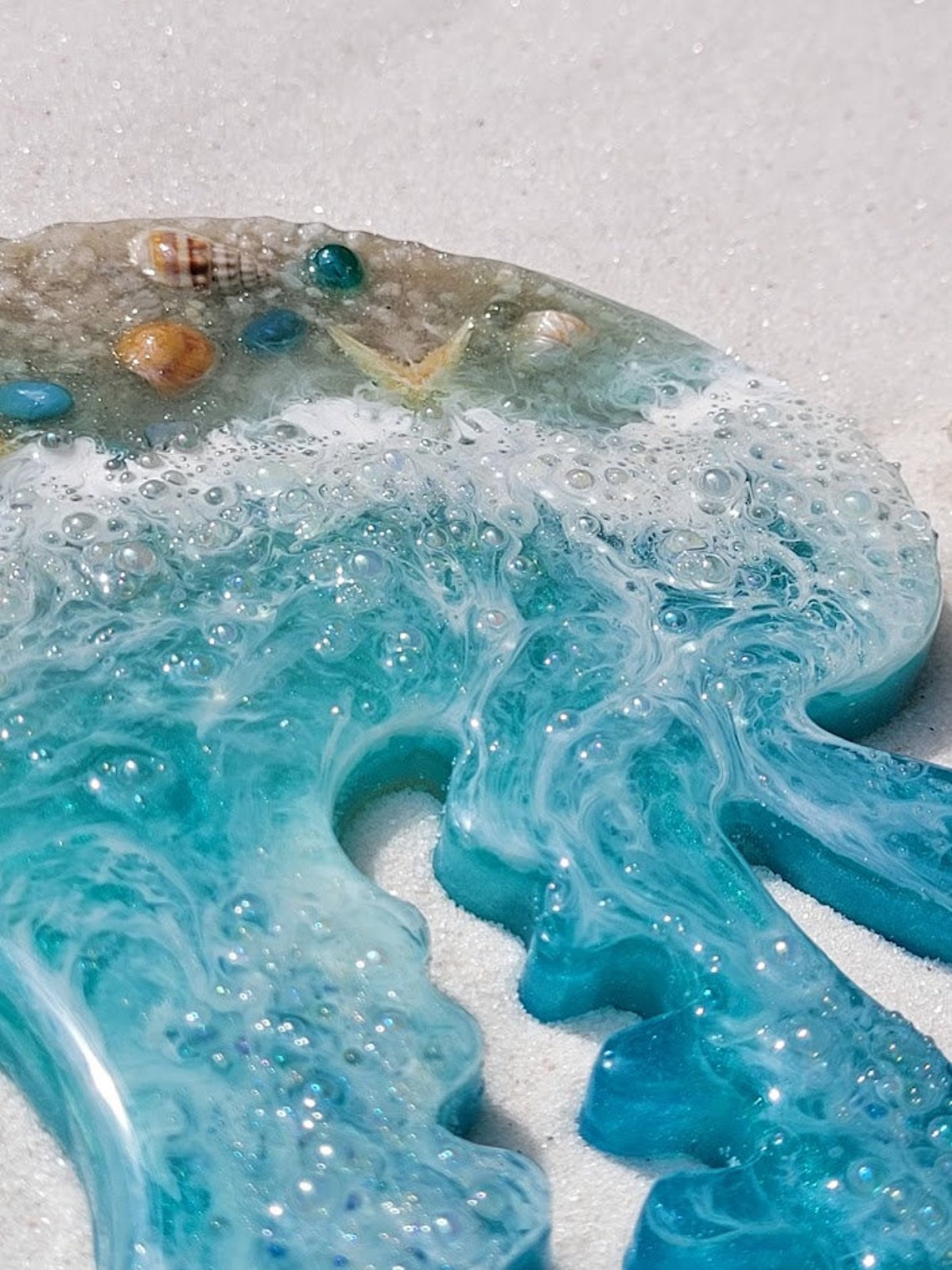 Blue Seas and Bubbles Jellyfish Art/ Jellyfish Wall Art/ Resin Etsy