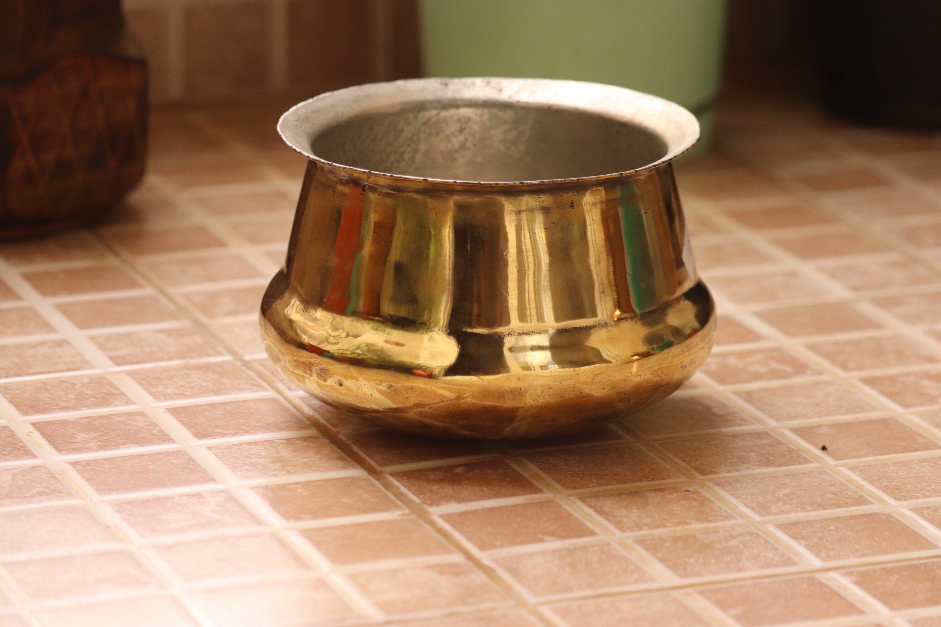 Hand hammered brass pot/ handi Etsy
